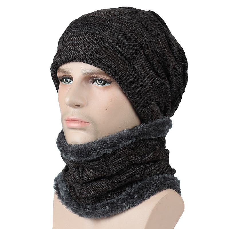 Square Plaid Fleece Beanie Hats