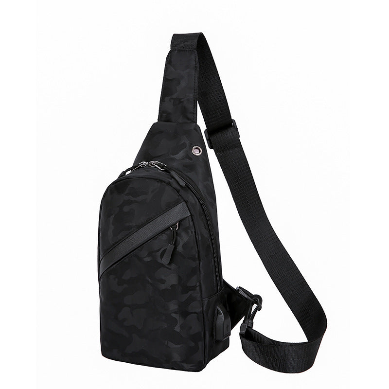 Camouflage Chest Crossbody Bag With Headphone Hole