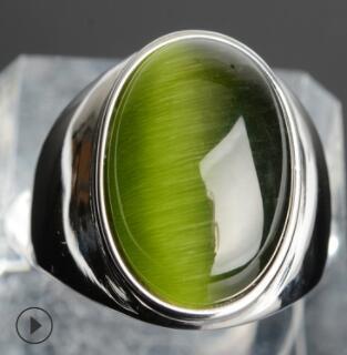 Stainless Steel Titanium Faux Opal Rings