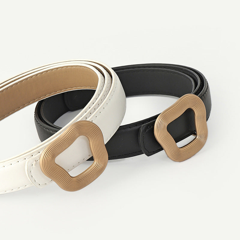 Fashion Geometric Press Buckle Belts